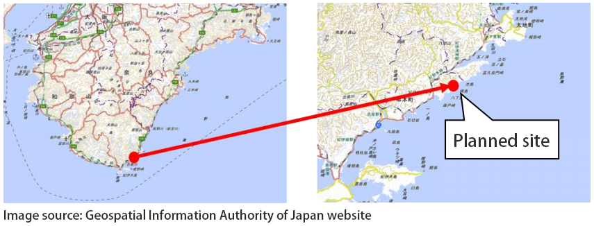 Map of surrounding area of planned site